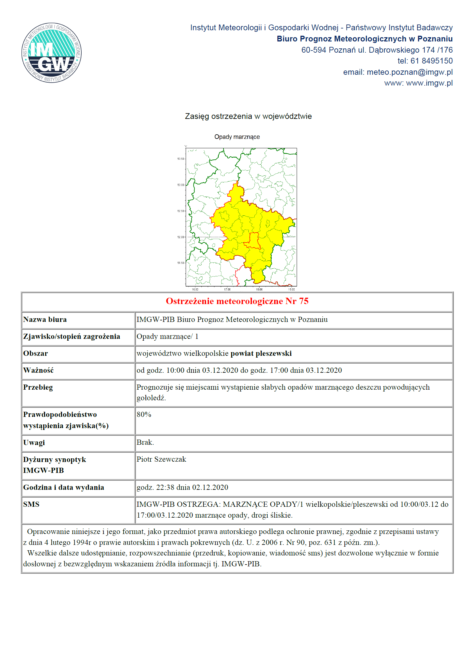 Ostrzeżenie meteorologiczne